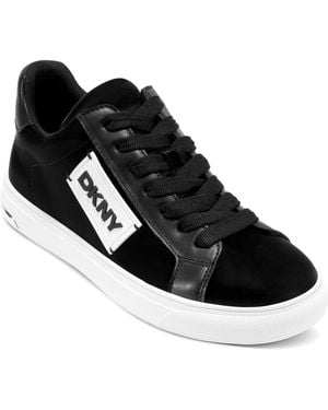 DKNY Aelix Lace Up Sneaker With Logo - Black