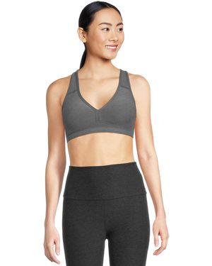 Beyond Yoga , S, Spacedye Lift Your Spirits Medium Support Bra, True Gray Heather, Large