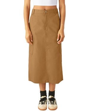 Dickies 's Duck Canvas Cargo Midi Skirt - Brown