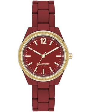 Nine West Rubberized Bracelet Watch - Red