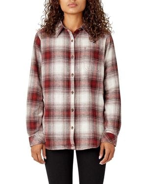 Dickies Plaid Flannel Long Sleeve Shirt - Red