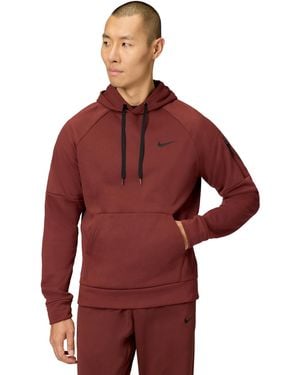 Nike Therma-fit Hooded Fitness Pullover - Red