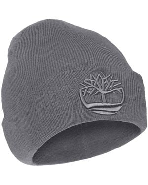Timberland 's Tonal 3d Embroidery Beanie – Soft Knit Winter - Gray