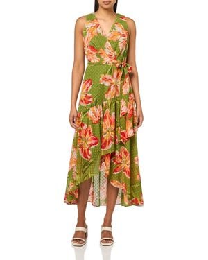 Anne Klein Hi Low Wrap Dress - Yellow