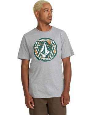 Volcom Melting Short Sleeve T-shirt-soft Cotton Blend Crewneck Tee - Gray