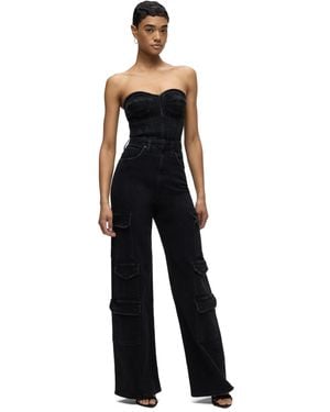 Hudson Jeans Bustier Cargo Jumpsuit - Black