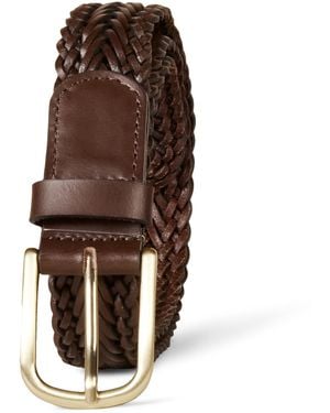 Amazon Essentials Leather Woven Belt - Brown
