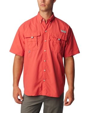 Columbia Standard Bahama Ii Upf 30 Short Sleeve Pfg Fishing Shirt - Red