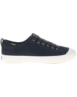 Keds S Cruise Slip On Navy Mini Daisy Eyelet 8 Medium - Blue