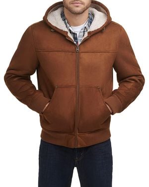 Levi's Faux Shearling Hoody Bomber Jacket - Brown