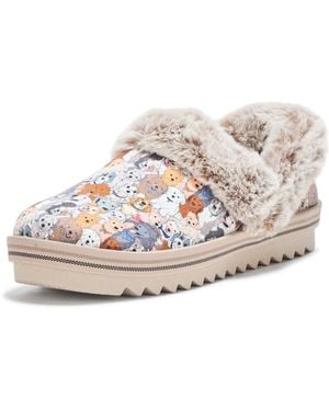 Skechers Bobs Cosy Kiss - Paw Jams, Brown Multi, 6 - Metallic