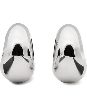 Kate Spade S Sculpted Spade Stmnt Huggies Silver One Size - Black