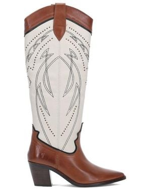 Frye Sara Western Tall Stud - Brown