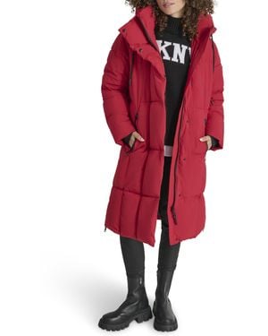 DKNY Softshell Hooded Coat - Red