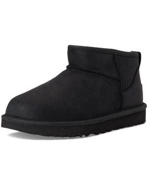 UGG Classic Ultra Mini Lthr Fashion Boot - Black