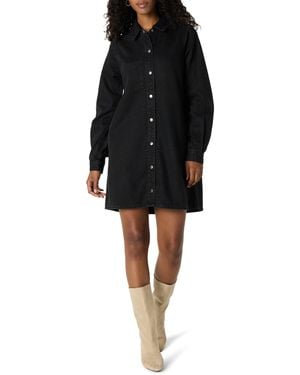 The Drop 's Katerina Denim Shirtdress - Black