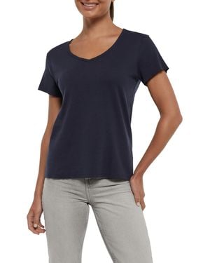 Three Dots Short Sleeve Top - Blue