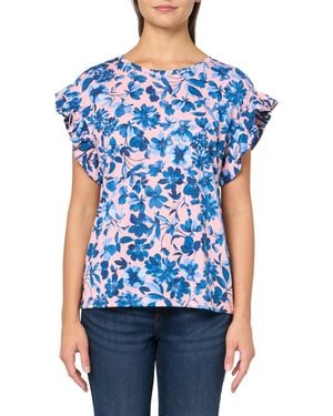 Nautica Short Sleeve Cotton Solid Top - Blue