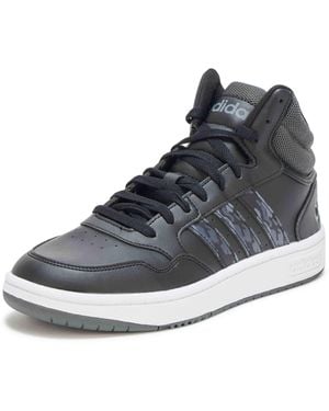 adidas Hoops 3.0 Mid Top Basketball Sneaker - Black