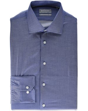 Hickey Freeman Contemporary Fitted Long Dress Shirt - Blue