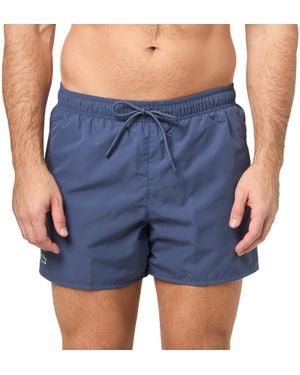 Lacoste Lightweight Monochrome Swim Trunks - Blue