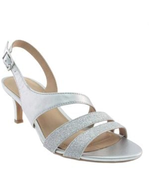 Naturalizer S Taimi Strappy Mid Heel Slingback Dress Sandals ,silver Glitter,9.5 M Us - Metallic