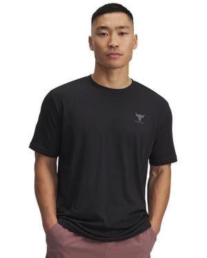 Under Armour Project Rock Simple Branded Short Sleeve T Shirt, - Black