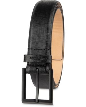 Calvin Klein Saffiano Textured Dress Belt - Black