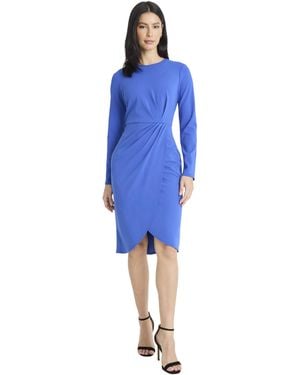 Maggy London Long Sleeve Wrap Bridal Shower - Blue