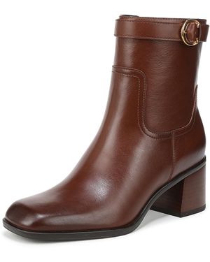 Naturalizer Icy Ankle Boot Rich Cognac Brown Leather 12 W