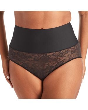 Maidenform Womens Tame Your Tummy Shaping Lace With Cool Comfort Dm0051 Shapewear Briefs - Black