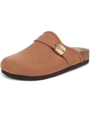 Dr. Scholls S Louis Iconic Clog Mule Chip Brown Microfiber 7 M