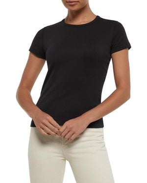 Three Dots Short Sleeve Top - Black