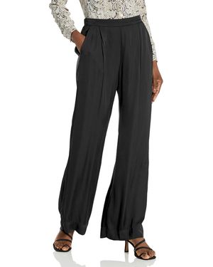 Velvet By Graham & Spencer Livi Satin Viscose Wide Leg Pant - Black