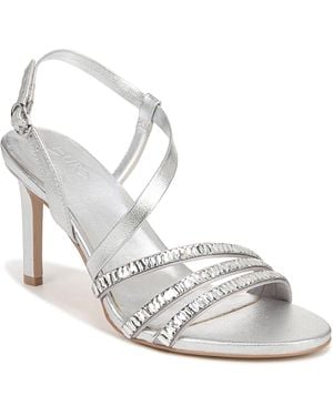 Naturalizer S Kimberly Strappy Slingback Dress Sandal Silver 8.5 M - Natural