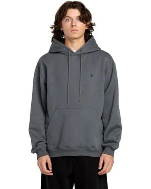 Volcom Single Stone Pullover Hoodie Fleece Sweatshirt - Gray