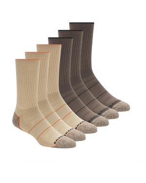 Skechers 6 Pack Work Crew Socks - Bruin