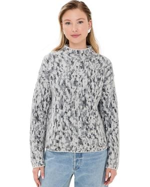 Vince S Abstract Onyx Jacquard Mock Nk - Blue