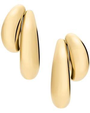 Fossil Domed Collection Gold-tone Stainless Steel Statement Earrings - Metallic