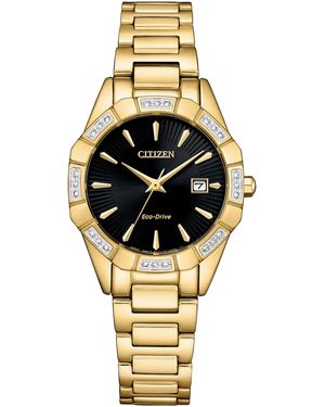 Citizen Eco-drive Classic Corso Diamond Gold Stainless Steel Watch - Metallic