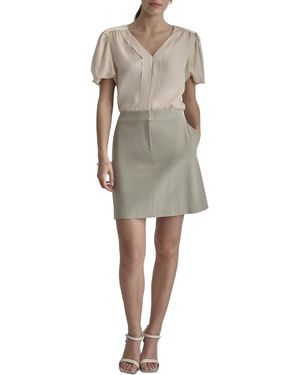 DKNY S Knee Length Suits Skirt - Natural