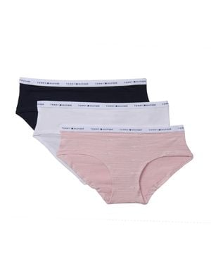 Tommy Hilfiger 3pk Classic Cotton Logo Hipster Panty Pack | Underwear Set - Multicolour