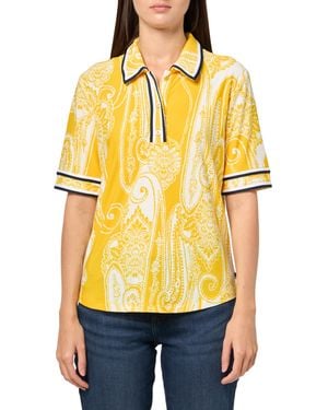 Nautica Short Sleeve Knit Paisley Print Collared Polo - Yellow