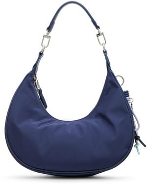 Anne Klein S Crescent Shoulder Bag With Detachable Strap - Blue