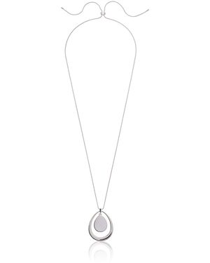 Nine West Silver Adjustable Pendant Necklace - Black