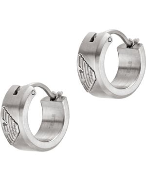 Emporio Armani Or Stainless Steel Hoop Earrings - Metallic