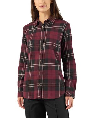 Dickies Plaid Flannel Long Sleeve Shirt Fig - Red