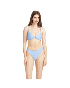 Volcom Standard Simply Solid V Neck Bikini Top - Blue