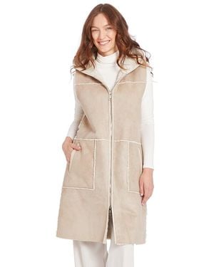 Frye Long Faux Shearling Vest - Natural