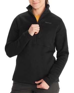 Marmot Drop Line 1/2 Zip Fleece Pullover Jacket - Black